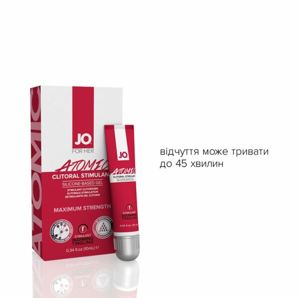 Збудливий гель для клітора JO ATOMIC WARMING (10 мл), розігрівальний - Зображення 3