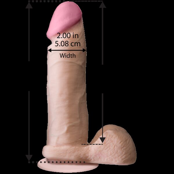 Фалоімітатор Doc Johnson The Realistic Cock 8 inch White - ULTRASKYN, Vack-U-Lock, діаметр 5,1 см - Зображення 3