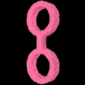 Наручники з силікону Doc Johnson The Cuffs Large - Pink, добре тягнуться, для рук і для ніг