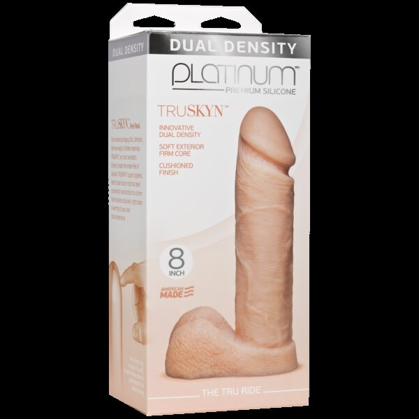 Фалоімітатор Doc Johnson Platinum TRUSKYN - The Tru Ride 8 Inch, діаметр 4,8 см, двошаровий силікон - Зображення 3