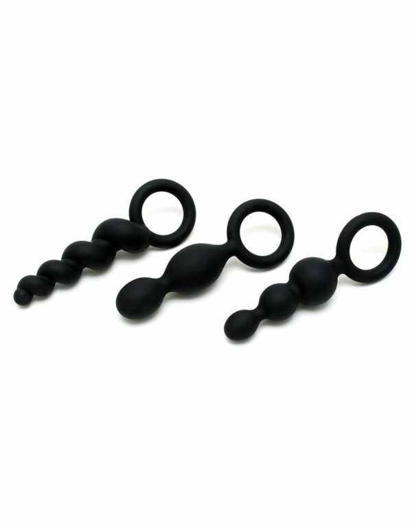 Набір анальних іграшок Satisfyer Plug black (set of 3) - Booty Call, макс. діаметр 3 см - Зображення 2