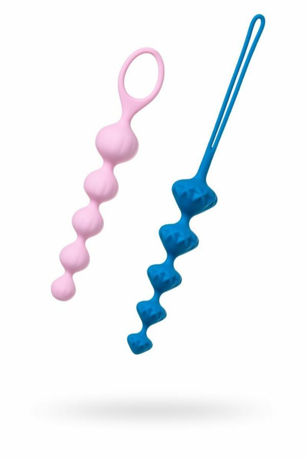Набір анальних бус Satisfyer Beads Colored, силікон , макс. діаметр 3,3 см і 3,5 см - Зображення 2