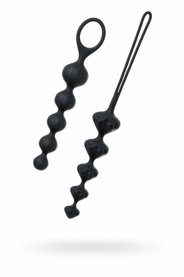 Набір анальних намистин Satisfyer Beads Black, силікон, макс. діаметр 3,3 см та 3,5 см - Зображення 2