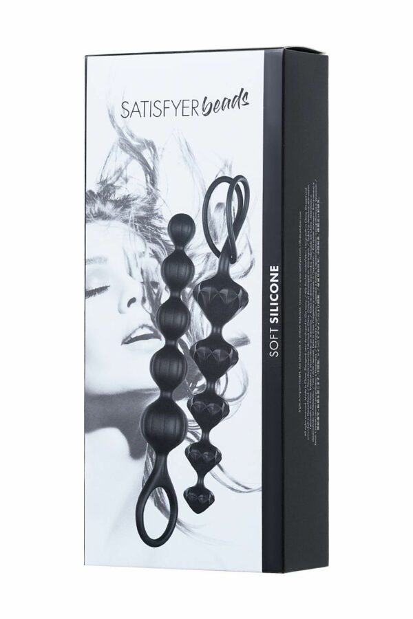 Набір анальних намистин Satisfyer Beads Black, силікон, макс. діаметр 3,3 см та 3,5 см - Зображення 5