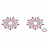 Пестіс з кристалів Petits Joujoux Gloria set of 2 – Black/Pink, прикраса на груди