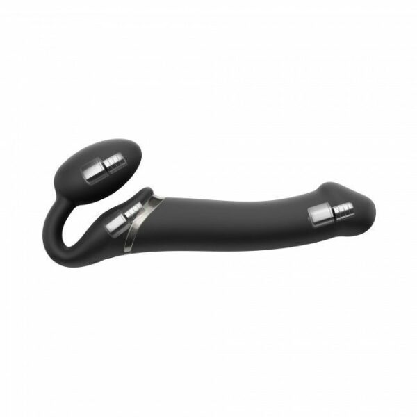 Безремінний страпон з вібрацією Strap-On-Me Vibrating Black M, діаметр 3,3 см, пульт ДК, регульовани - Зображення 2