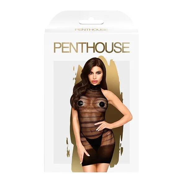 Міні-сукня сітка з горлом Penthouse - Epic Night Black S/L - Зображення 3