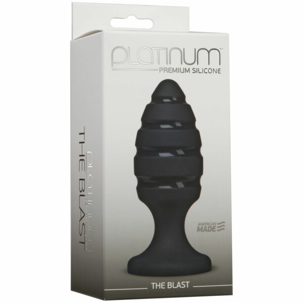 Анальний плаг зі спіральним каналом Doc Johnson Platinum Premium Silicone — The Blast — Black - Зображення 2