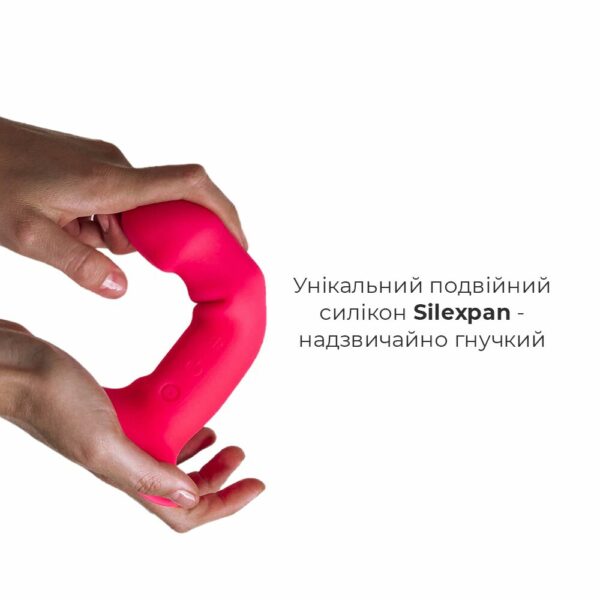 Двошаровий ділдо з вібрацією Adrien Lastic Hitsens 2 Pink, відмінно для страпона, макс діаметр 4 см, - Зображення 3