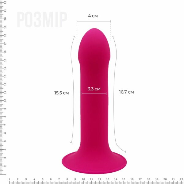 Двошаровий ділдо з вібрацією Adrien Lastic Hitsens 2 Pink, відмінно для страпона, макс діаметр 4 см, - Зображення 2