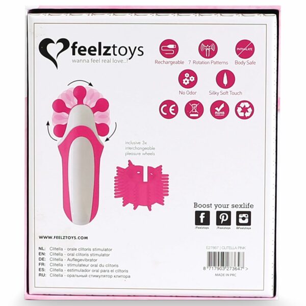 Стимулятор з імітацією оральних пестощів FeelzToys - Clitella Oral Clitoral Stimulator Pink - Зображення 7