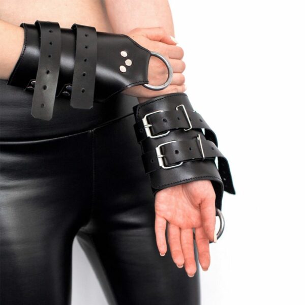 Манжети для підвісу за руки Art of Sex – Kinky Hand Cuffs For Suspension, чорні, натуральна шкіра - Зображення 3