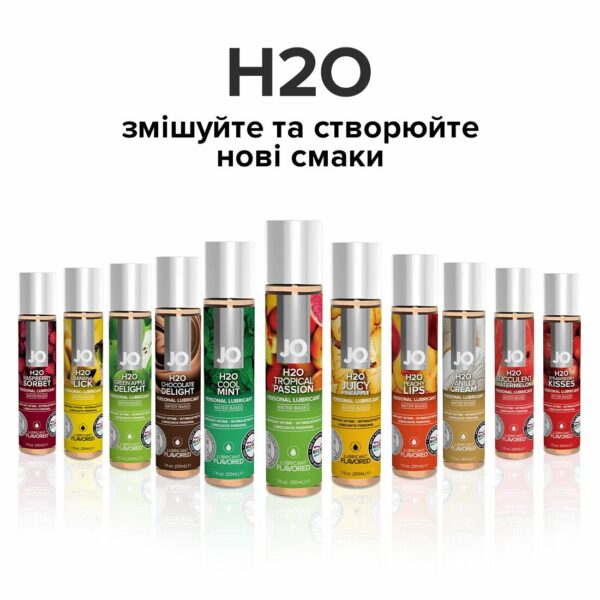 Змазка на водній основі JO H2O — Tropical Passion (60 мл) без цукру, рослинний гліцерин - Зображення 5