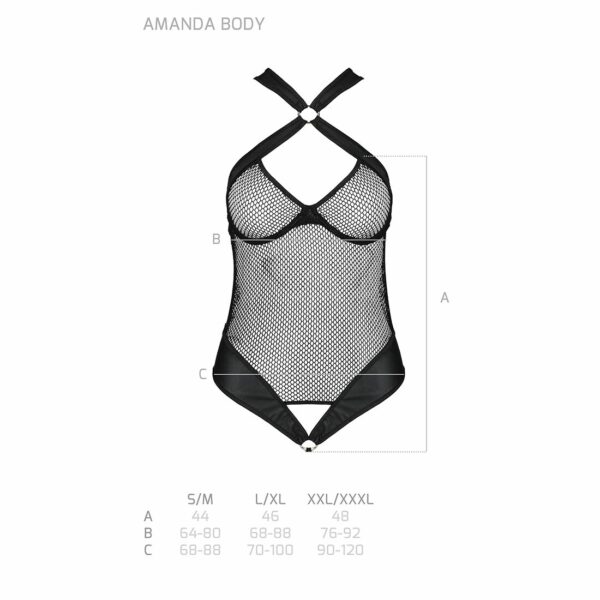 Сітчастий боді з халтером Passion Amanda Body L/XL, black - Зображення 5