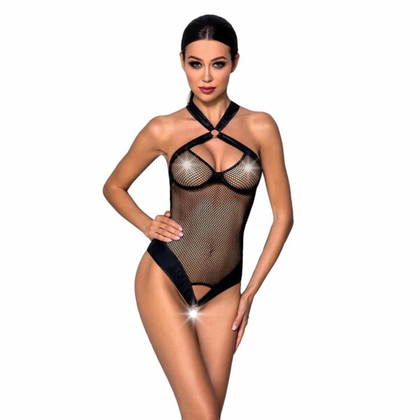 Сітчастий боді з халтером Passion Amanda Body S/M, black