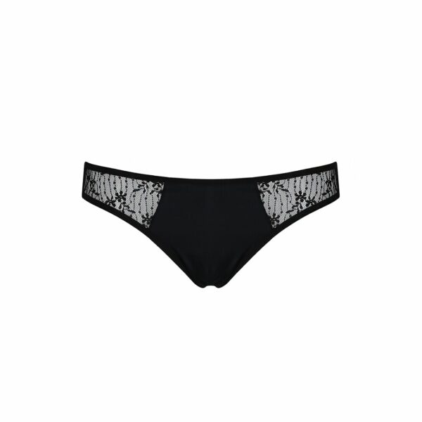 Трусики-сліпи з мереживною сіточкою Passion DINA THONG L/XL, black - Зображення 5