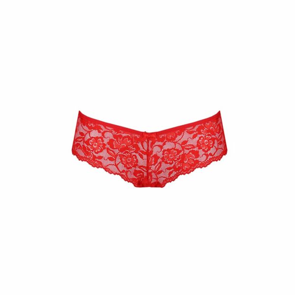 Трусики-бразиліана з квіткового мережива Passion RAJA THONG L/XL, red - Зображення 5