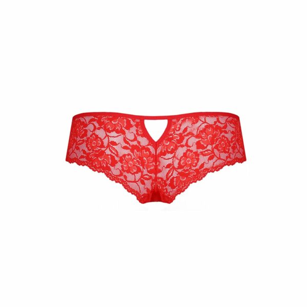 Трусики-бразиліана з квіткового мережива Passion RAJA THONG L/XL, red - Зображення 6