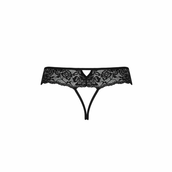 Мереживні стрінги з доступом Passion SENIA THONG L/XL, black - Зображення 6