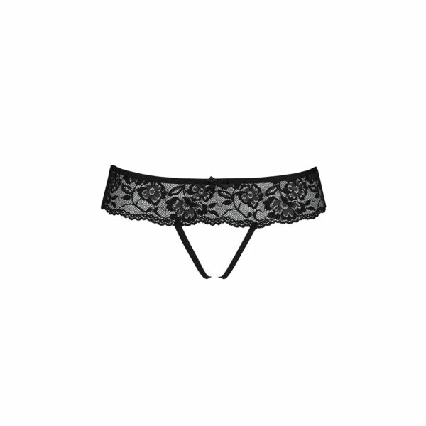 Мереживні стрінги з доступом Passion SENIA THONG L/XL, black - Зображення 5