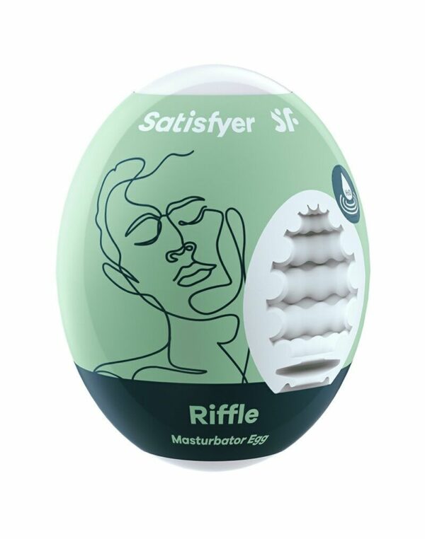 Самозмащувальний мастурбатор-яйце Satisfyer Masturbator Egg Riffle, одноразовий, не потребує змазки