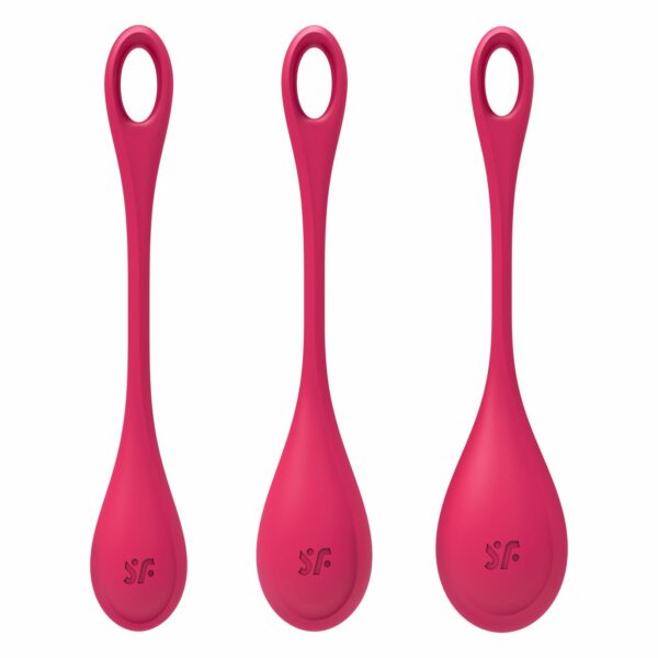 Набір йоні намистин Satisfyer Yoni Power 1 Red, діаметр 2-2,5-3см, вага 22-46-74гр - Зображення 4