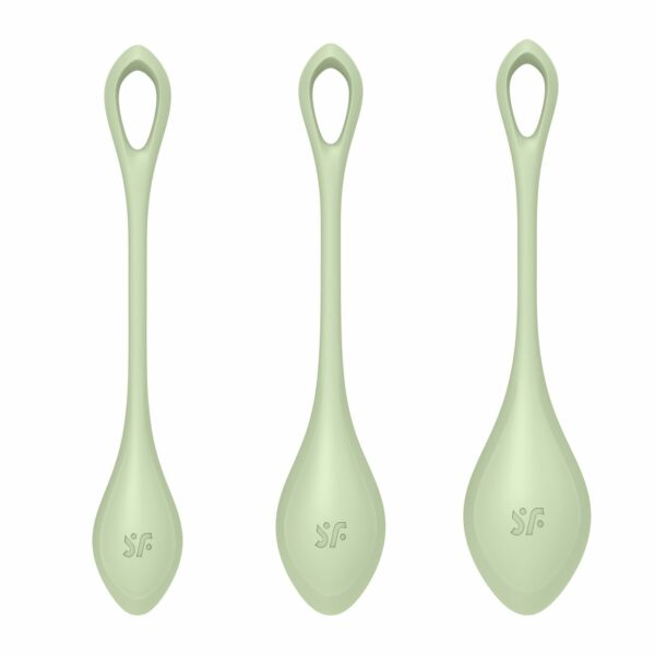 Набір йоні намистин Satisfyer Yoni Power 2 Light Green, диаметр 2-2,5-3см, вес 22-44-73гр - Зображення 4