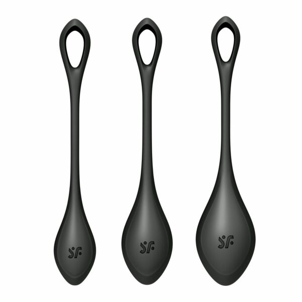 Набір йоні намистин Satisfyer Yoni Power 2 Black, діаметр 2-2,5-3см, маса 22-44-73 г - Зображення 4