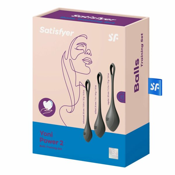 Набір йоні намистин Satisfyer Yoni Power 2 Black, діаметр 2-2,5-3см, маса 22-44-73 г - Зображення 5