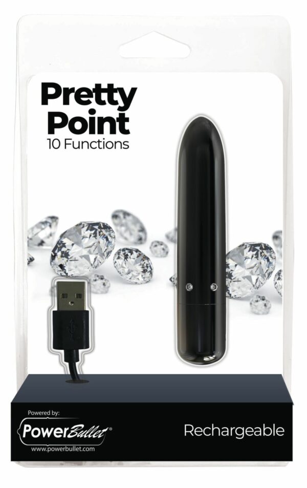 Віброкуля PowerBullet - Pretty Point Rechargeable Bullet Black - Зображення 6
