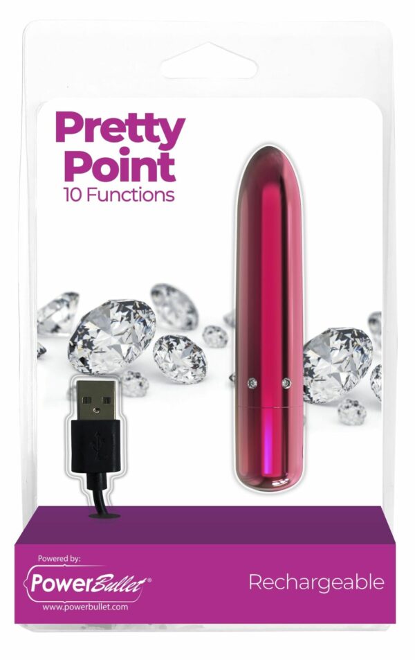 Віброкуля PowerBullet - Pretty Point Rechargeable Bullet Pink - Зображення 5