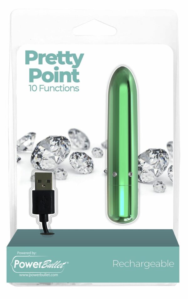 Віброкуля PowerBullet - Pretty Point Rechargeable Bullet Teal - Зображення 6