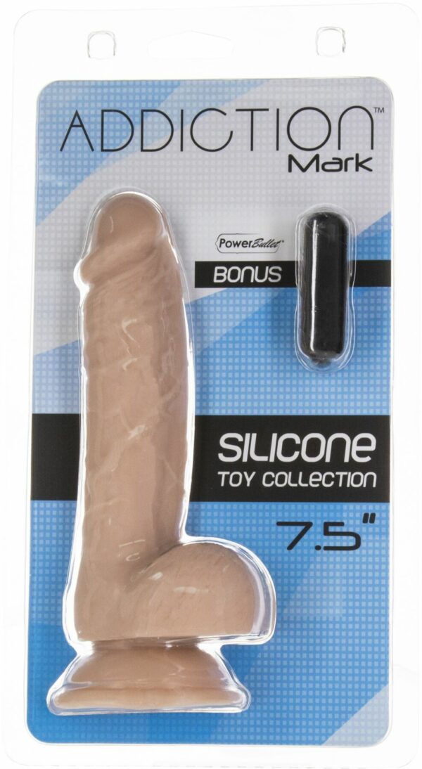 Реалістичний фалоімітатор на присосці ADDICTION — Mark 7,5″ Dildo With Balls, Beige - Зображення 6