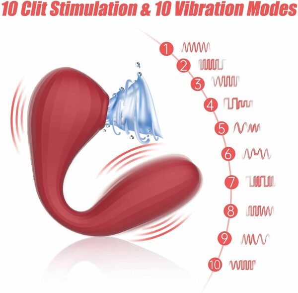 Вакуумний вагінально-кліторальний стимулятор Magic Motion Bobi Red, керування зі смартфона - Зображення 2