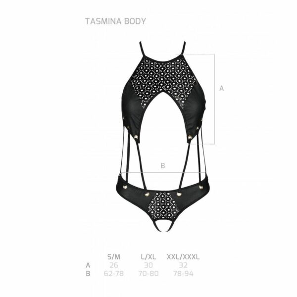 Розпродаж!!! Боді з екошкіри з ремінцями та перфорацією Tamaris Body black XXL/XXXL — Passion - Зображення 5