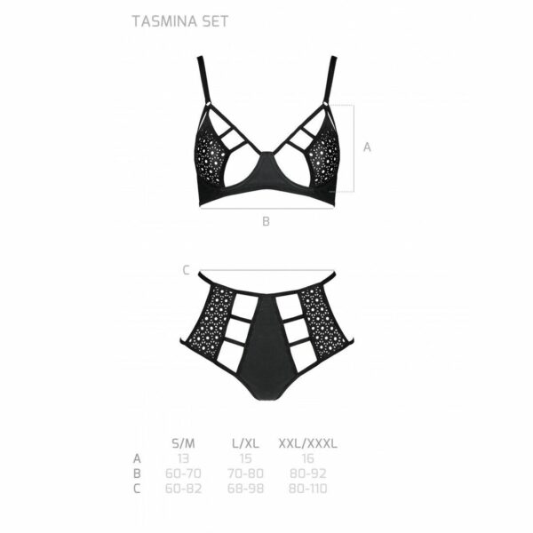 Розпродаж!!! Комплект з екошкіри Passion Tamaris Set black S/M, бюстгальтер та трусики - Зображення 5