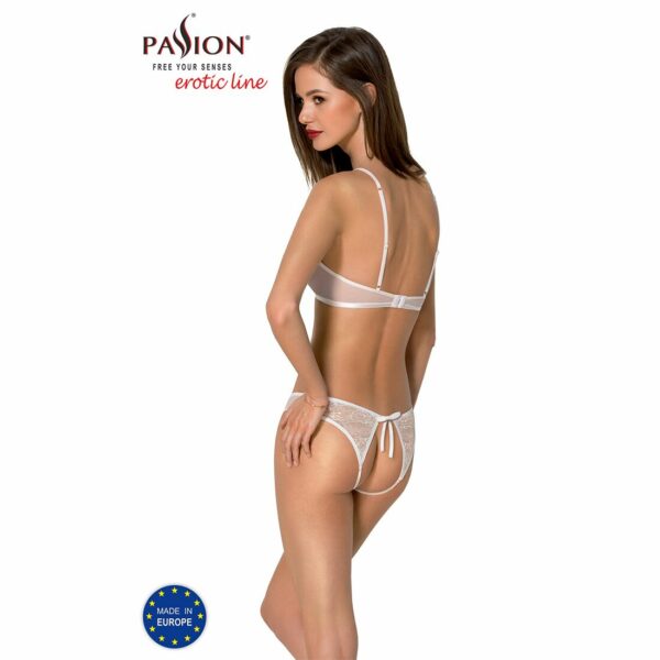 Комплект: бра, трусики з ажурним декором та відкритим кроком URSULA SET L/XL, white - Зображення 2