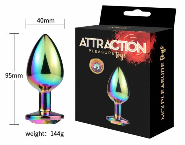 Металева анальна пробка MAI Attraction Toys №74 Rainbow - Зображення 4