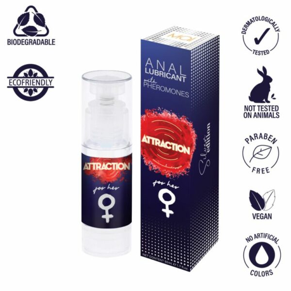Змазка для анального сексу MAI Attraction Anal for Her (50 мл) на водній основі з феромонами - Зображення 3