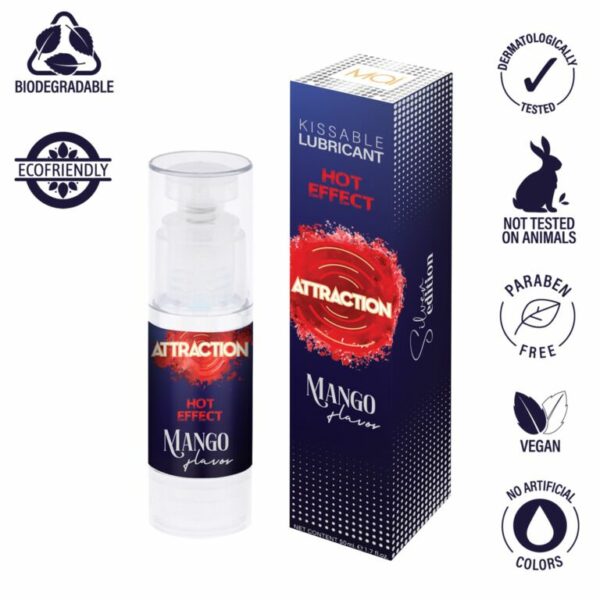 Змазка для орального сексу з зігрівальним ефектом MAI Attraction Heat Mango (50 мл) - Зображення 3