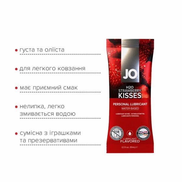 Набір лубрикантів Foil Display Box – JO H2O Lubricant – Strawberry – 12 × 10ml - Зображення 4