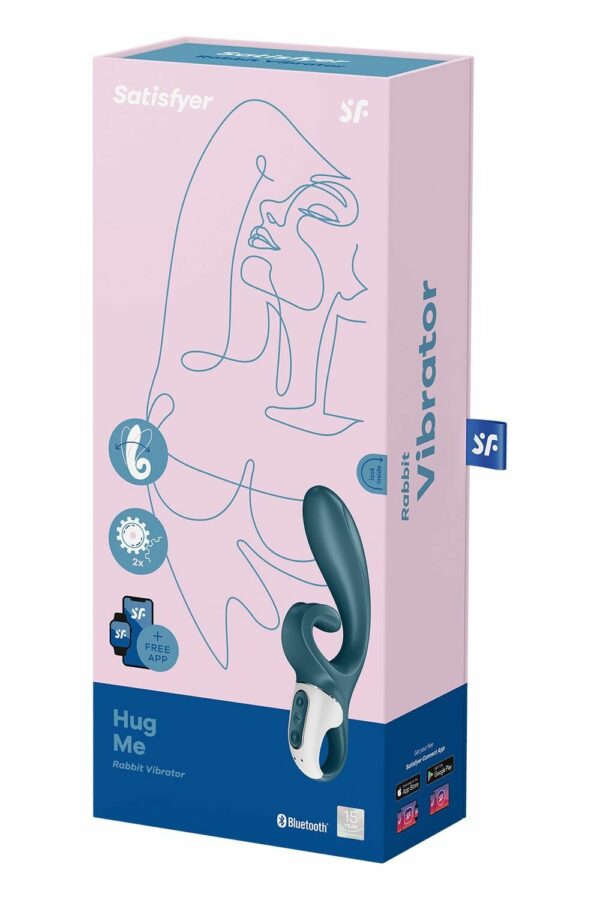 Смартвібратор-кролик Satisfyer Hug Me Bluegrey, 2 мотори, діаметр 4,2см, широка кліторальна частина - Зображення 7