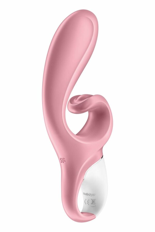 Смартвібратор-кролик Satisfyer Hug Me Pink, 2 мотори, діаметр 4,2см, широка кліторальна частина - Зображення 3