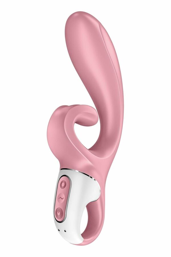 Смартвібратор-кролик Satisfyer Hug Me Pink, 2 мотори, діаметр 4,2см, широка кліторальна частина - Зображення 2