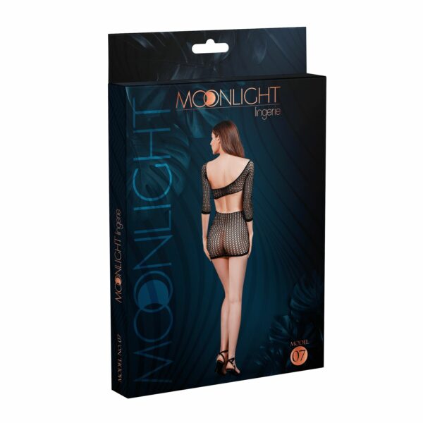 Мінісукня Moonlight Model 07 XS-L Black, глибоке декольте, відкрита спинка - Зображення 3