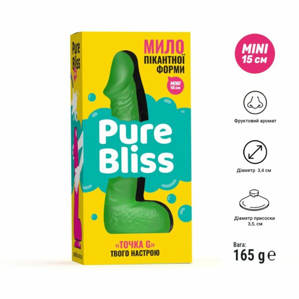 Крафтове мило-член із присоскою Pure Bliss MINI Green, натуральне - Зображення 6