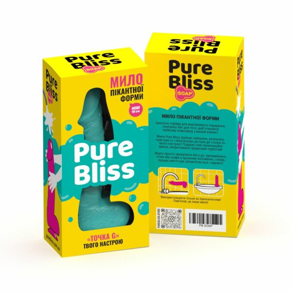 Крафтове мило-член із присоскою Pure Bliss MINI Turquoise, натуральне - Зображення 7