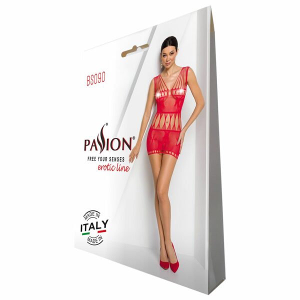 Бодістокінг мінісукня з метеликами Passion BS090 One Size red - Зображення 6