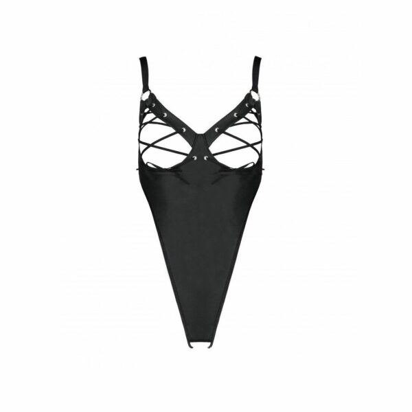 Боді з екошкіри Passion CELINE BODY L/XL, black, з доступом, відкритий - Зображення 5