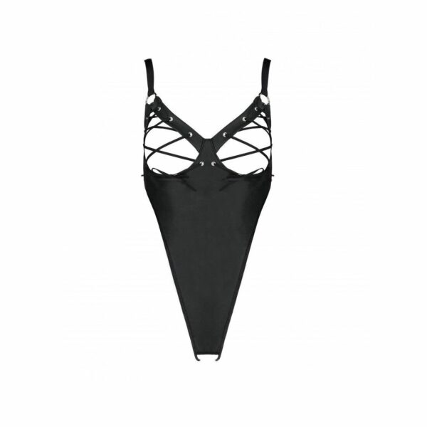 Боді з екошкіри Passion CELINE BODY XXL/XXXL, black, з доступом, відкритий - Зображення 5